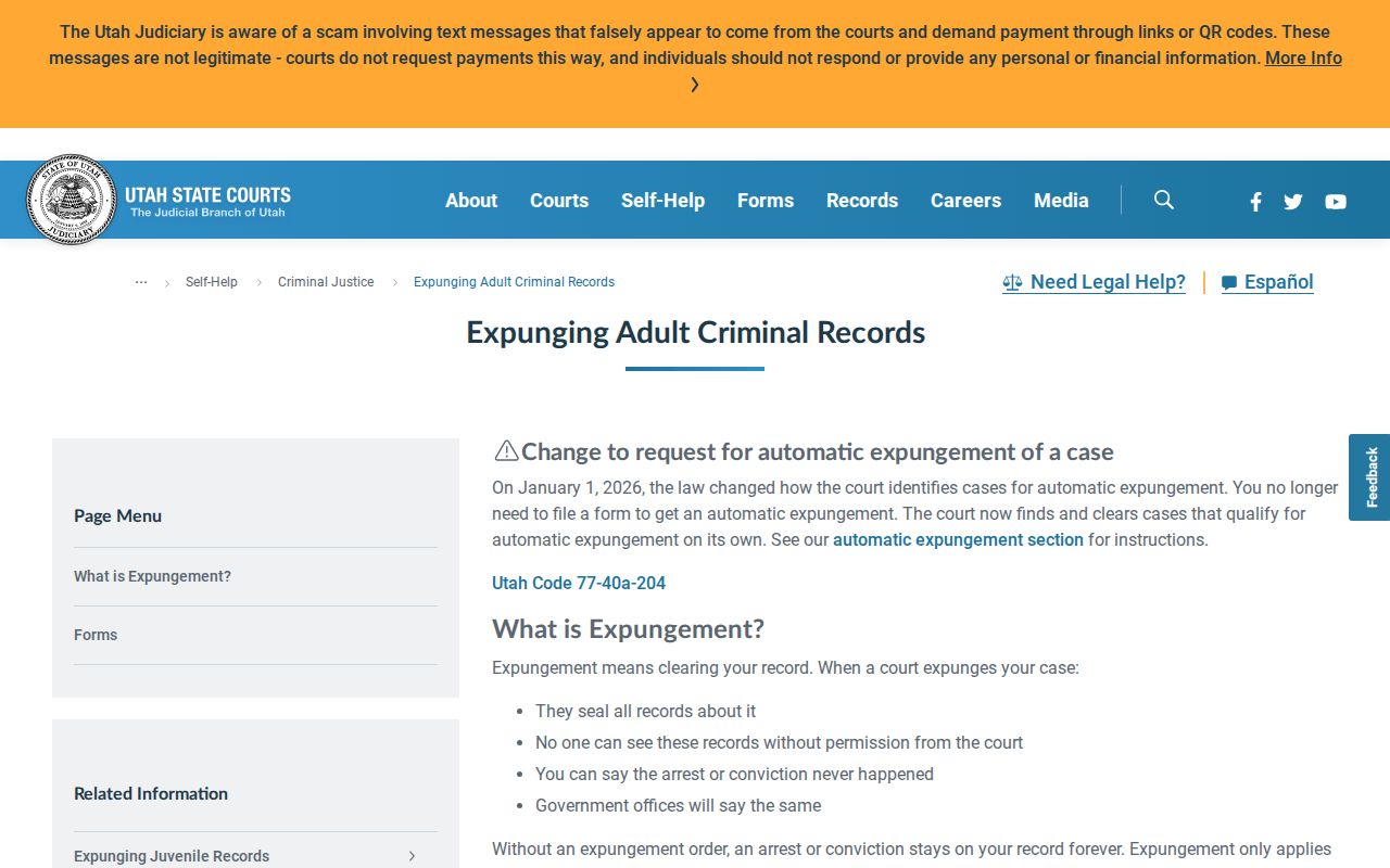 Utah Courts expungement guidance for Sevier County released inmate mugshots